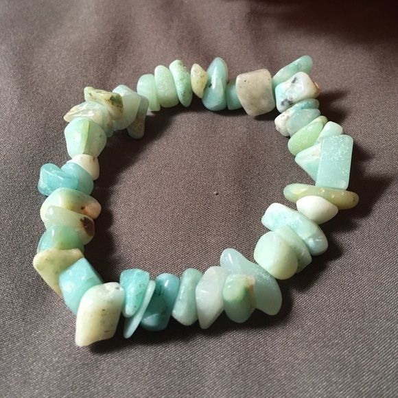Amazonite large chip stretch bracelet. - Picture 2 of 5